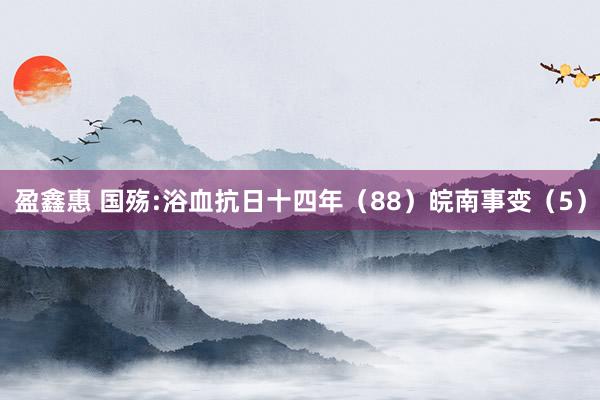 盈鑫惠 国殇:浴血抗日十四年（88）皖南事变（5）