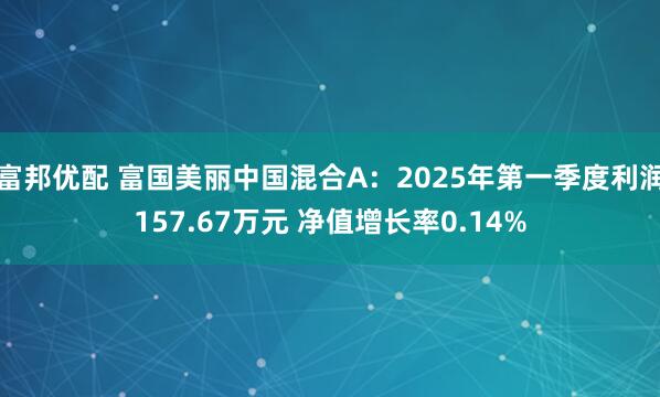 富邦优配 富国美丽中国混合A：2025年第一季度利润157.67万元 净值增长率0.14%